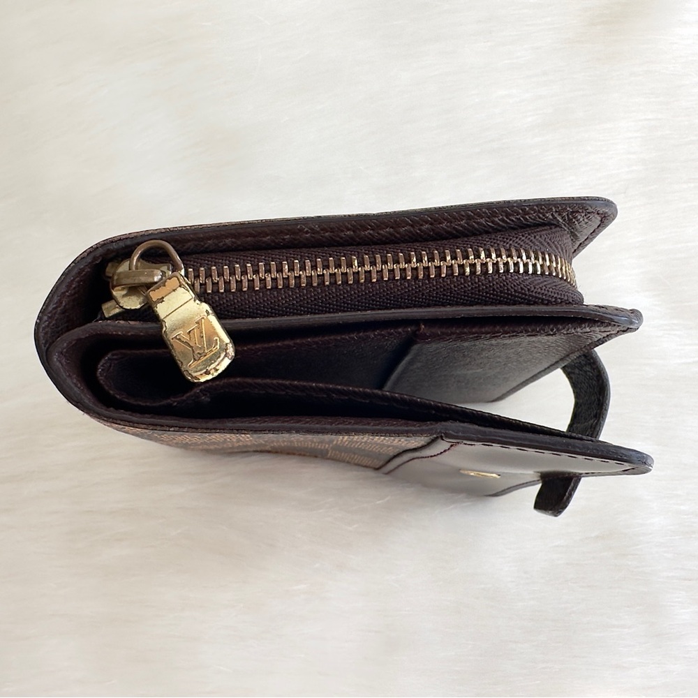 ✨Authentic LOUIS VUITTON Damier Ebene Compact Zip Bifold Wallet Brown - Picture 5 of 16